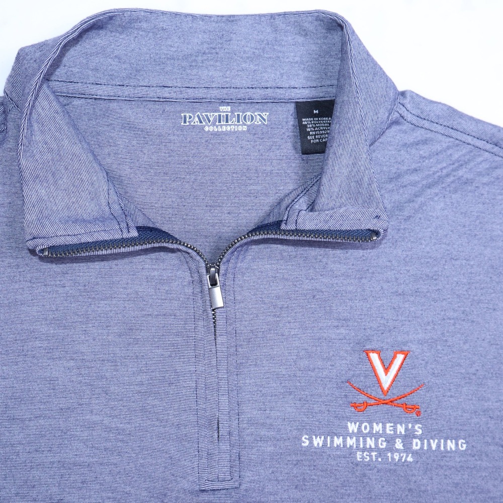 The Pavilion Collection‎ UVA Women's Swimming & Diving Quarter Zip Blue Medium
